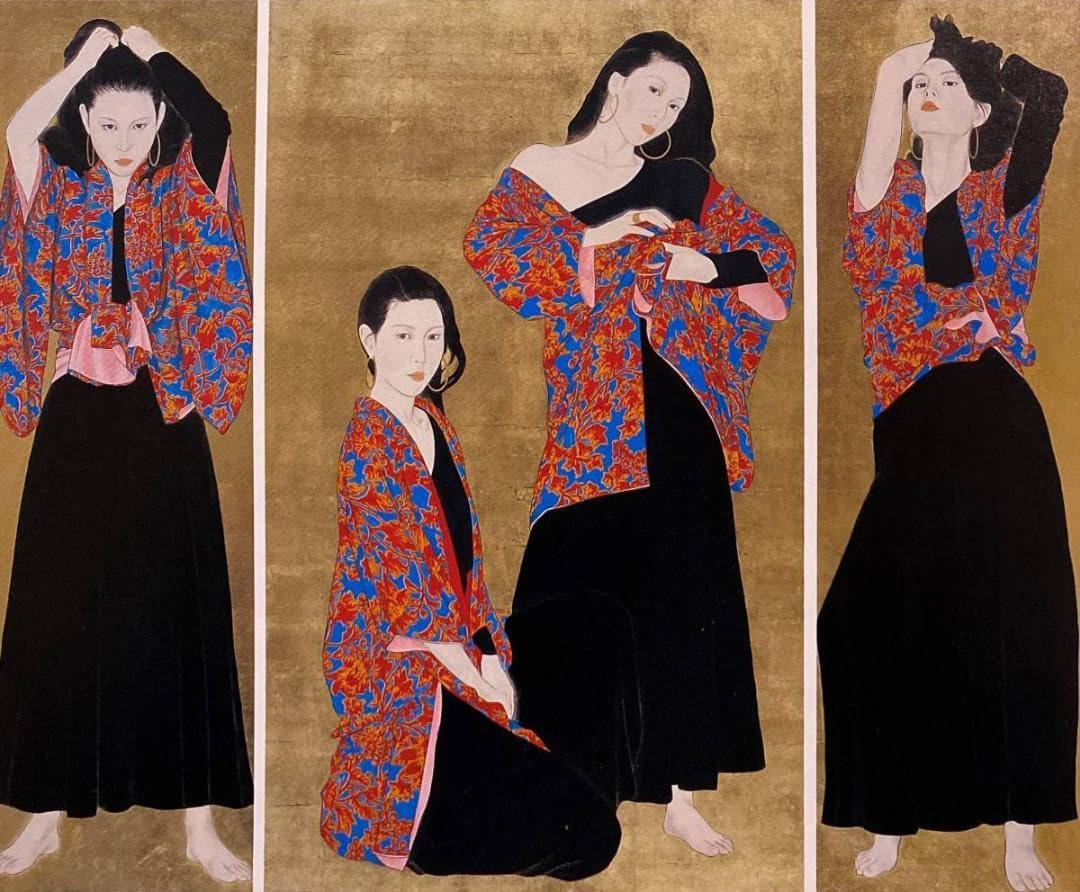 Amazon.co.jp: 堀泰明、〈纒四態〉、画集画、高級額額装付、状態良好 