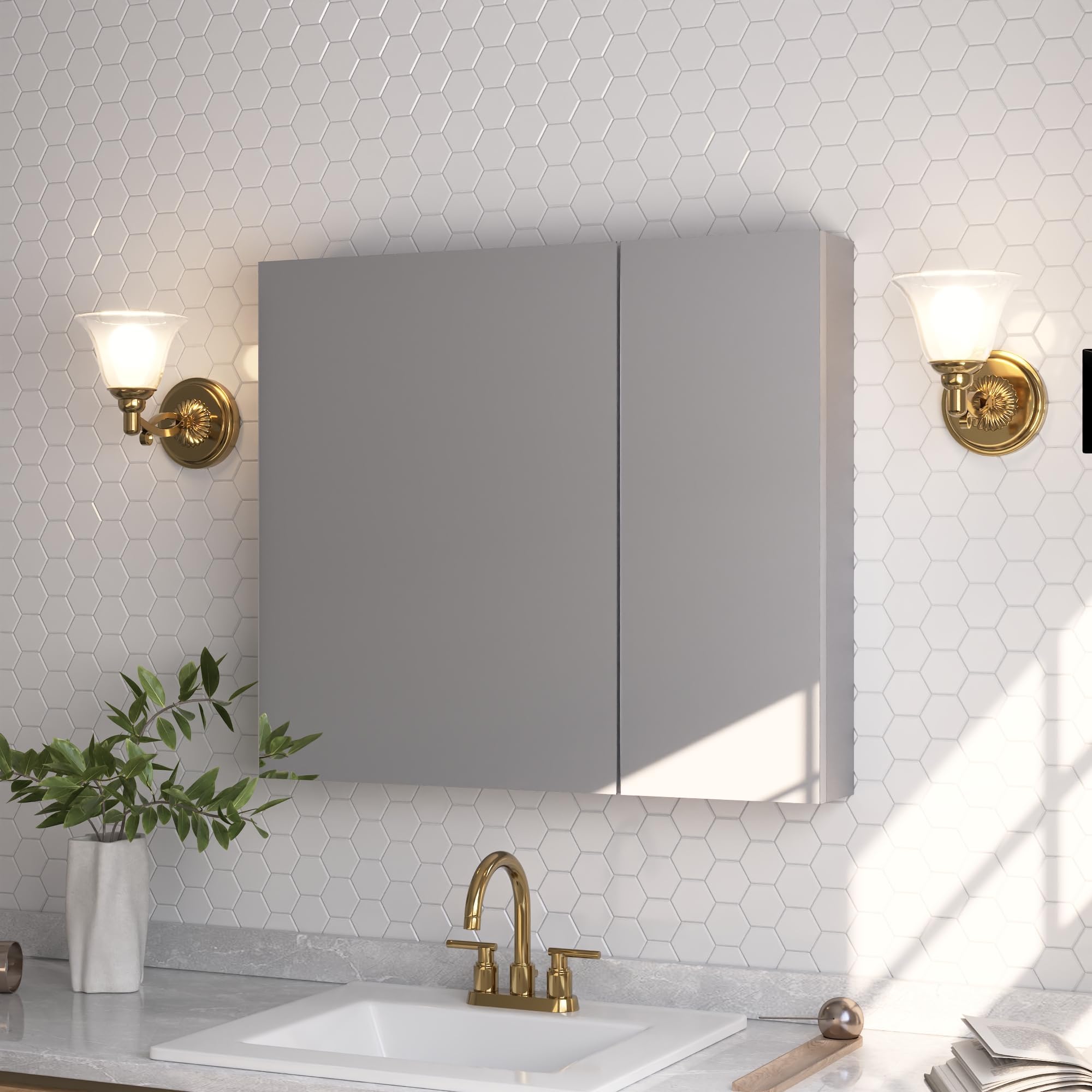 Amazon.com: Bathroom Mirror with Storage, DeerValley 30 inch Double ...