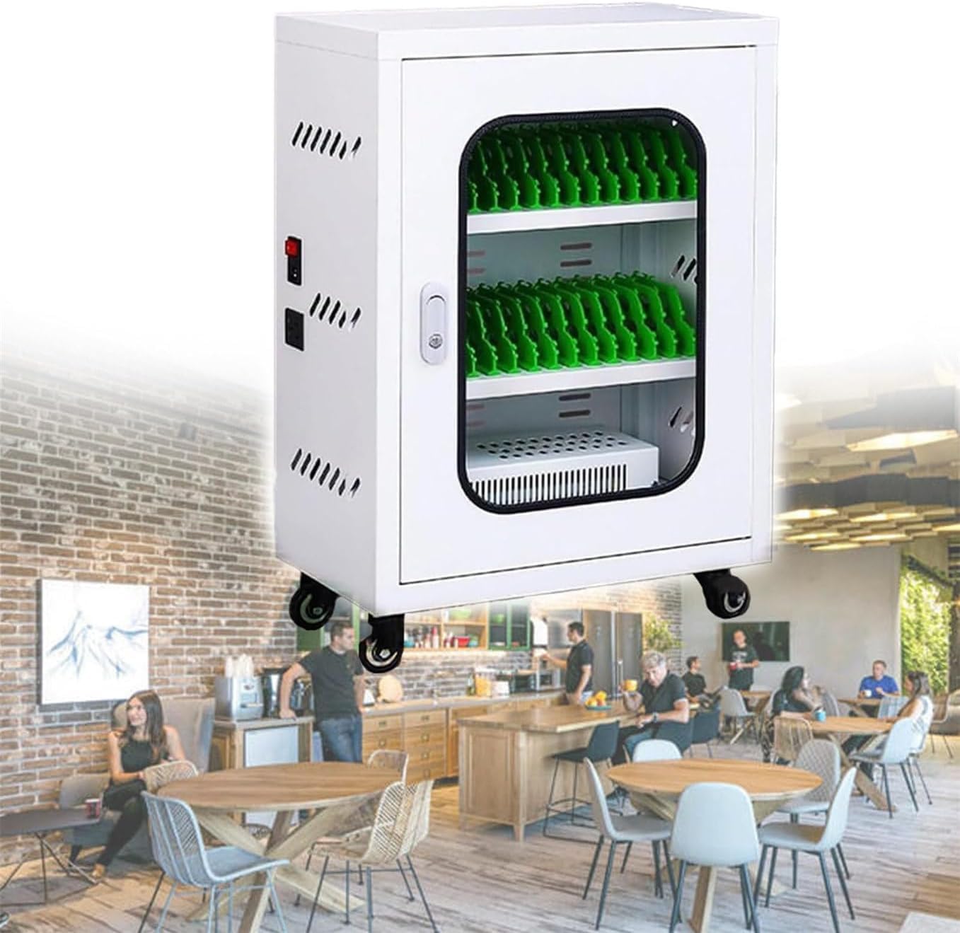 GTHTUHFD Portable Phone Charging Locker Secure Cell Phone Storage Cabinet For Office & Classroom Rechargeable Charging Station For Devices Convenient & Compact Solution,30slots