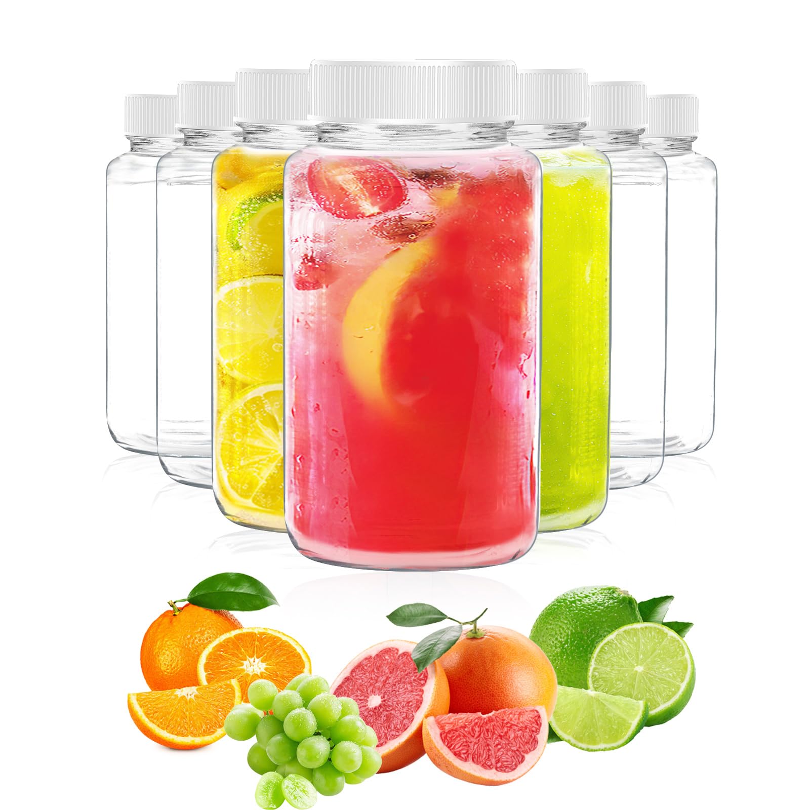 3 Ounce 9 Pcs Glass Juice Bottle Bulk Beverage Containers Glass Drink Containers for Milk Juice Drinks Bottle White Lid