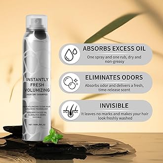 Halo-vida Dry Shampoo,Instantly Fresh Volumizing 𝘿𝙧𝙮 𝙎𝙝𝙖𝙢𝙥𝙤𝙤,Invisible Dry Shampoo,Natural 𝘿𝙧𝙮 𝙎𝙝𝙖𝙢𝙥𝙤𝙤 Volumizing Spray,Travel Dry Shampoos,Non-Greasy, Natural,Refreshing (2PCS)