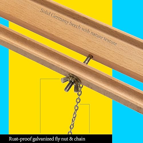 Miniatura 3 de MEEDEN Soporte de caballete de boda de madera de haya, altura máxima de 64 pulgadas, soporta hasta 40 pulgadas11 libras, trípode de madera para