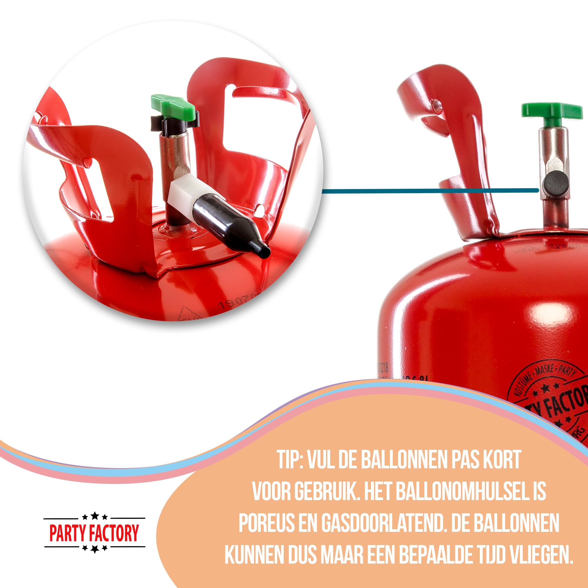 PARTY FACTORY Helium Set 50 met XXL nummer ballonnen, ballongas en ballonkoord - voor verjaardag, jubileum, verjaardag; goud, zilver, zwart, roze, roségoud, veelkleurig (roségoud