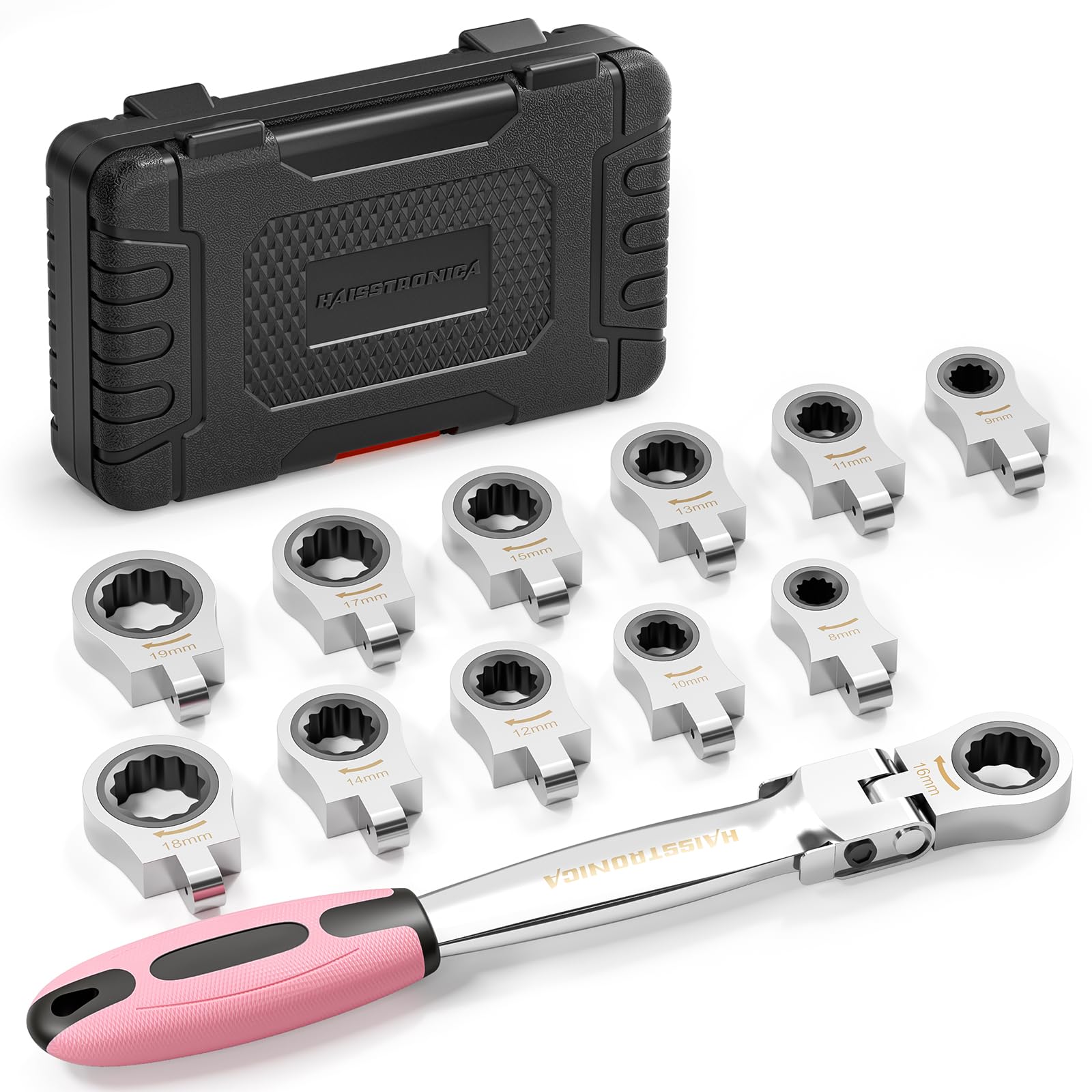 Amazon | haisstronica 女性用ピンクレンチセット、12イン1交換可能な 