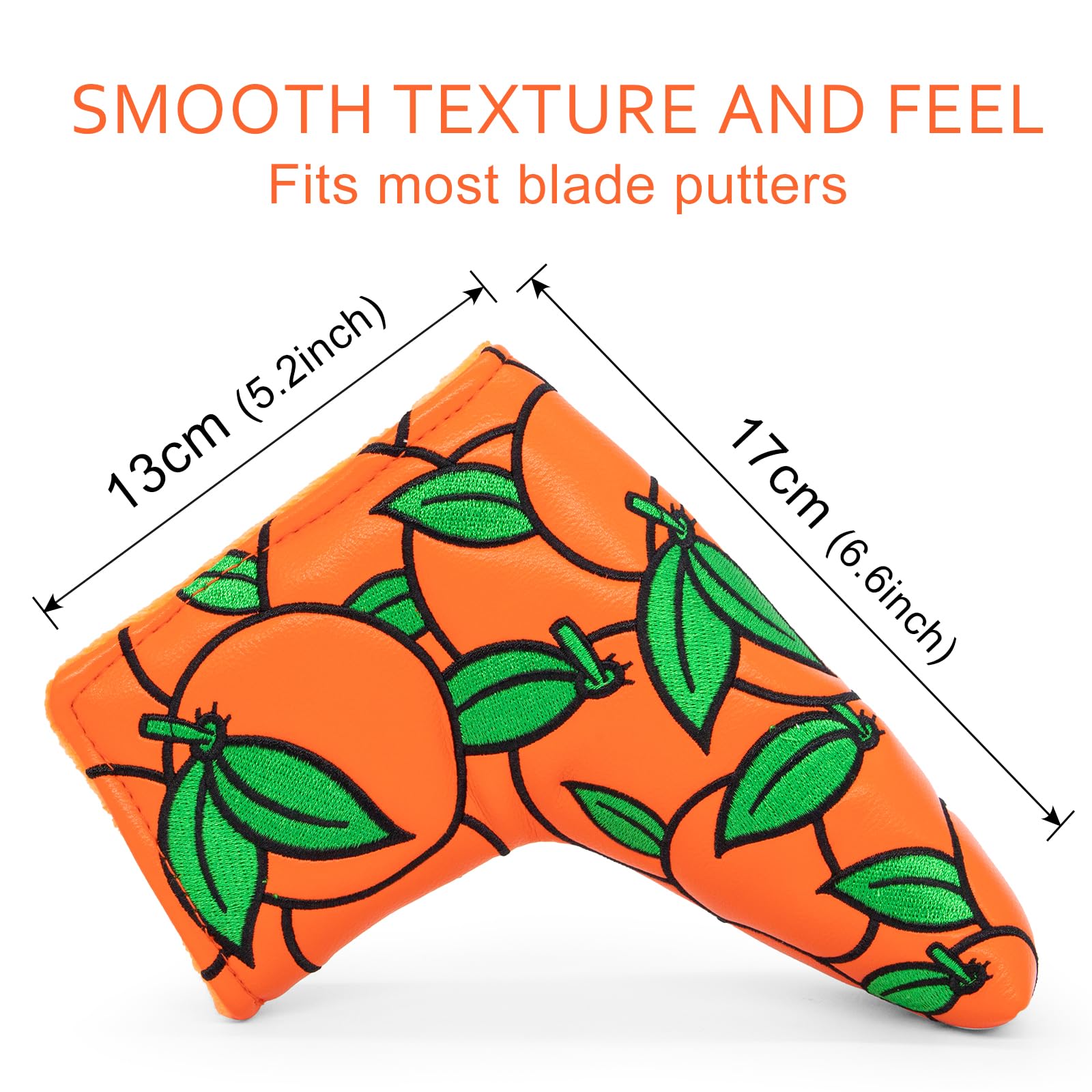 Montela Golf Fundas para Palos de Golf, Color Naranja, para Cabeza de Golf, Cubierta híbrida de Cuero para Scotty Cameron Taylormade Titleist Odyssey (para Putter de Cuchilla)