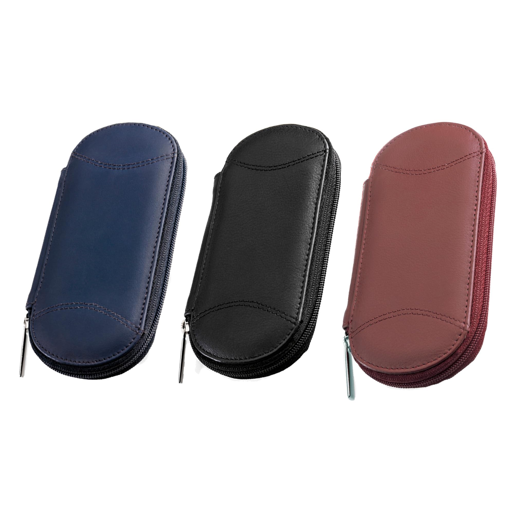 REMOS Estuche manicura vacío de Piel auténtica para equipar con 5 Instrumentos - Rojo