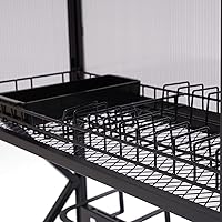 Vista 6 de Escurridor de platos, estante grande sobre el fregadero, estante de acero con cubierta para cocina (negro)