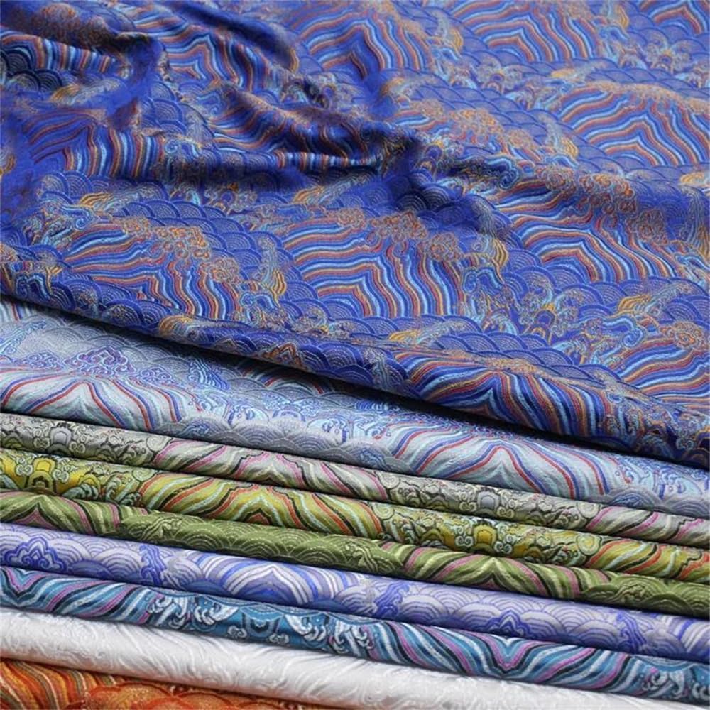 Tkanina na sukienki, jedwabisty satynowy brokat, tkanina brokatowa na ubrania Cheongsam szycie drukowana tkanina miękka draperia lato DIY(Color20,200cm)