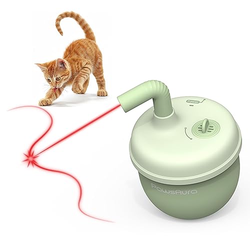 MayMaw Automatic Cat Laser Toy - Rechargeable Interactive Cat Toy with Tumbler Design, 360° Random Motion, 4 Speed Modes & Catnip, Best Gift for Bored Indoor Cats & Kittens - Green