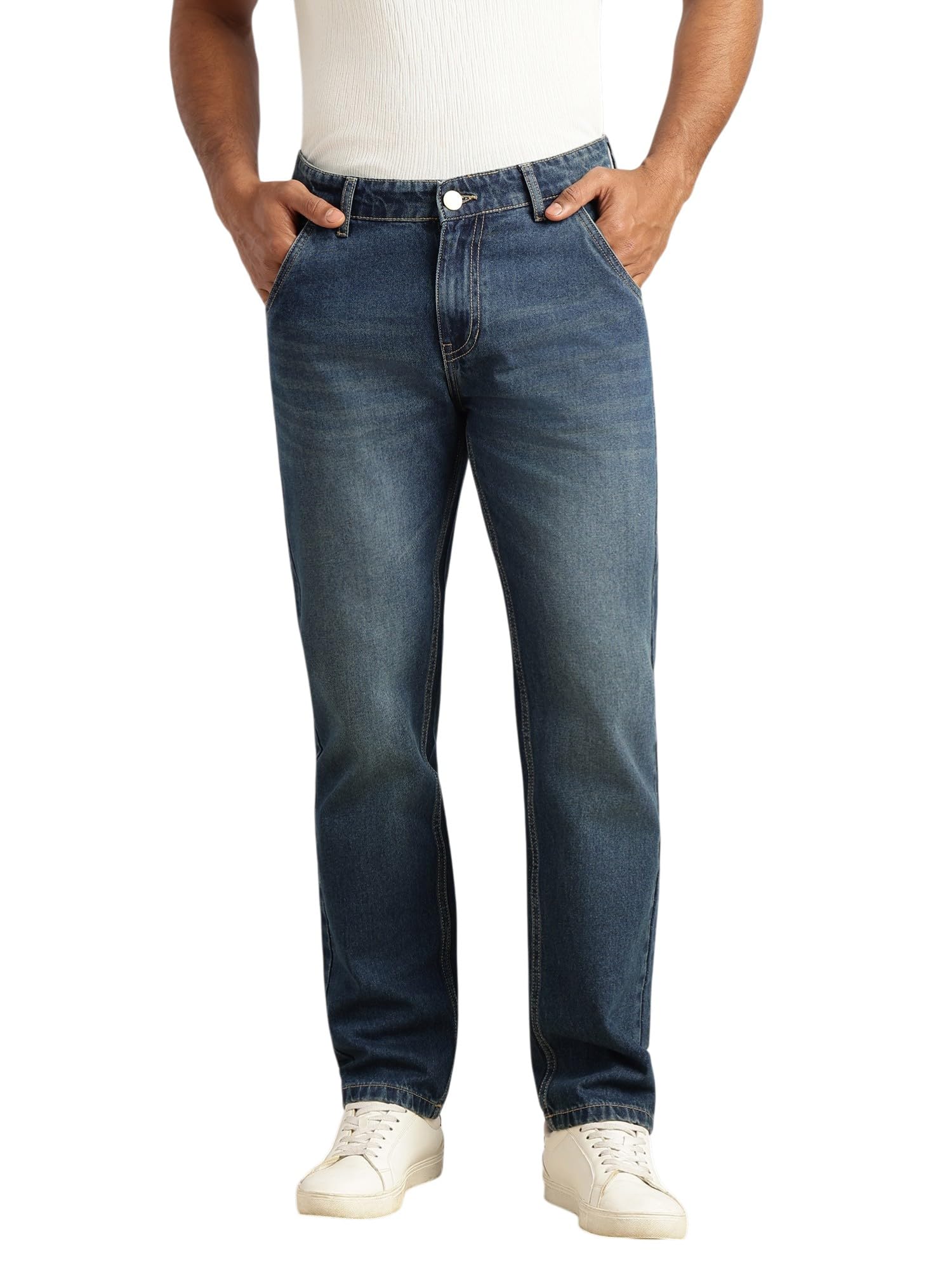 thomas scott Men’s Slim Fit Jeans | Mid-Rise | Light Shade | Clean Look | 5-Pocket Design | Non-Stretch Denim | Smart Casual Wear-picture-30
