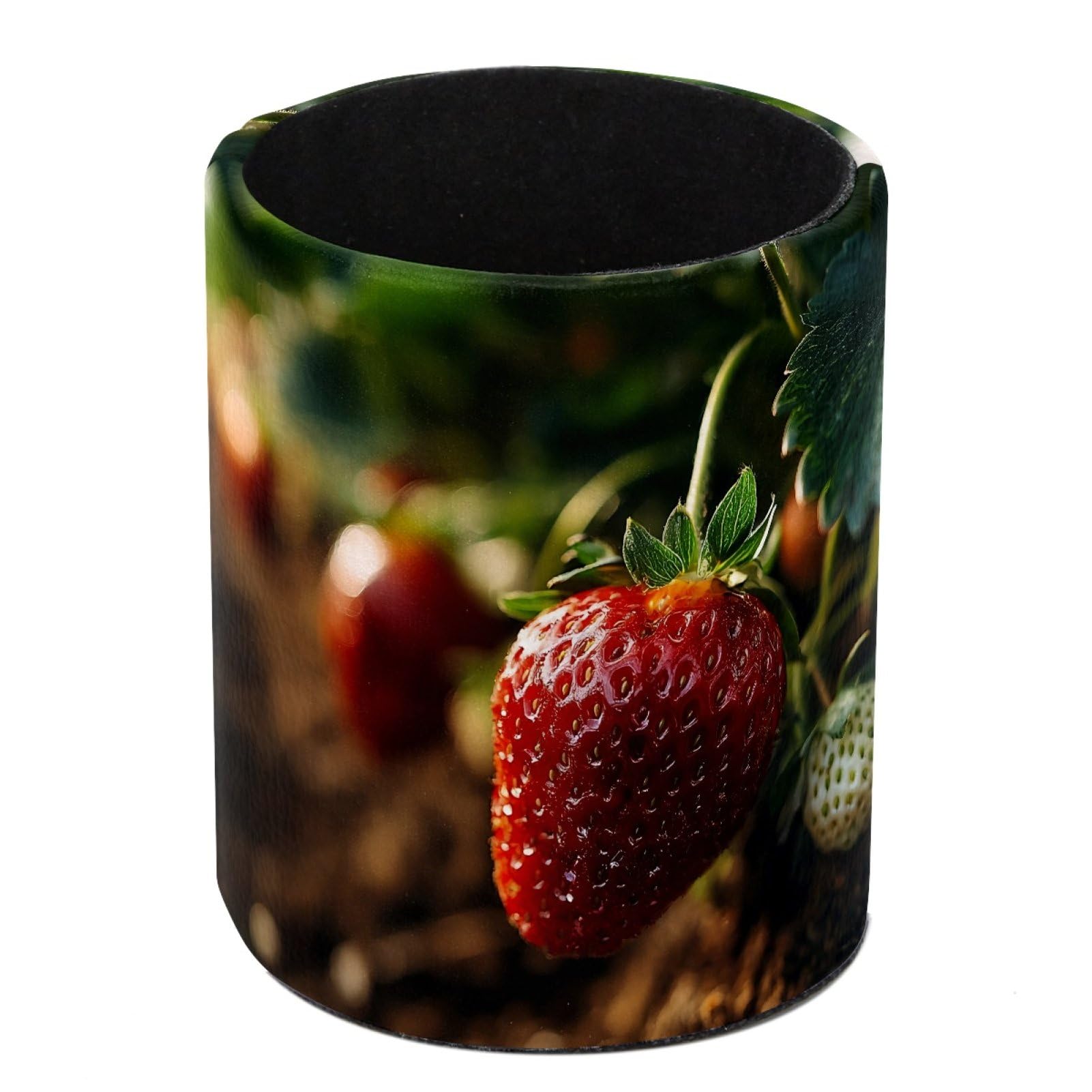 FWJZDSP Fresh Strawberries Pencil Cup Pen Organizer Makeup Brush Holder for Office Home Countertop Desk Accessory Storage