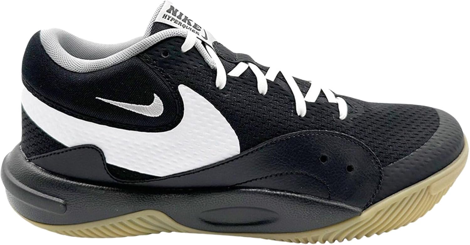 Nike Hyperquick Volleyball Shoes (FN4678-001, Black/Flat Silver/White) Size 5