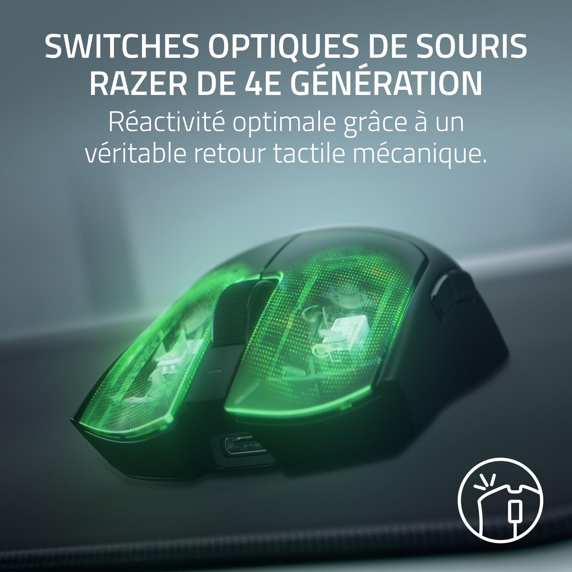 Razer Viper V4 Pro - Souris Gaming Esport sans Fil symétrique - Ultra légère 49 g - HyperSpeed Gen-2 avec fréquence de 8 KHz - Capteur Focus Pro 50K - Molette Optique - PC/Mac | Noir
