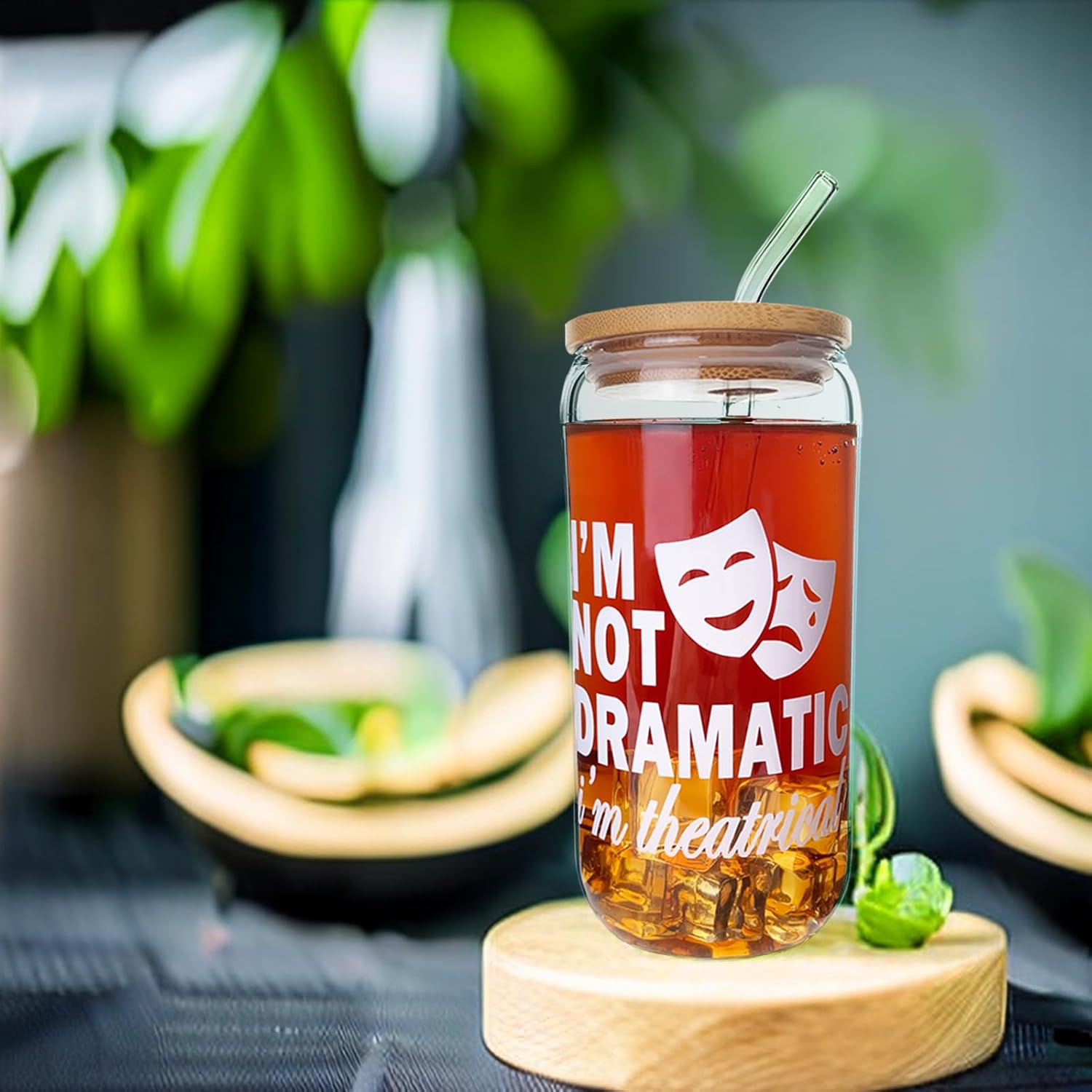 Musical Theater Gifts, Broadway Gifts for Directors, Actors, Music Teachers, Musicians on Birthday Christmas - 17 Oz Drinking Glass Iced Can Glass Cup (white-dramatic) - Image 5