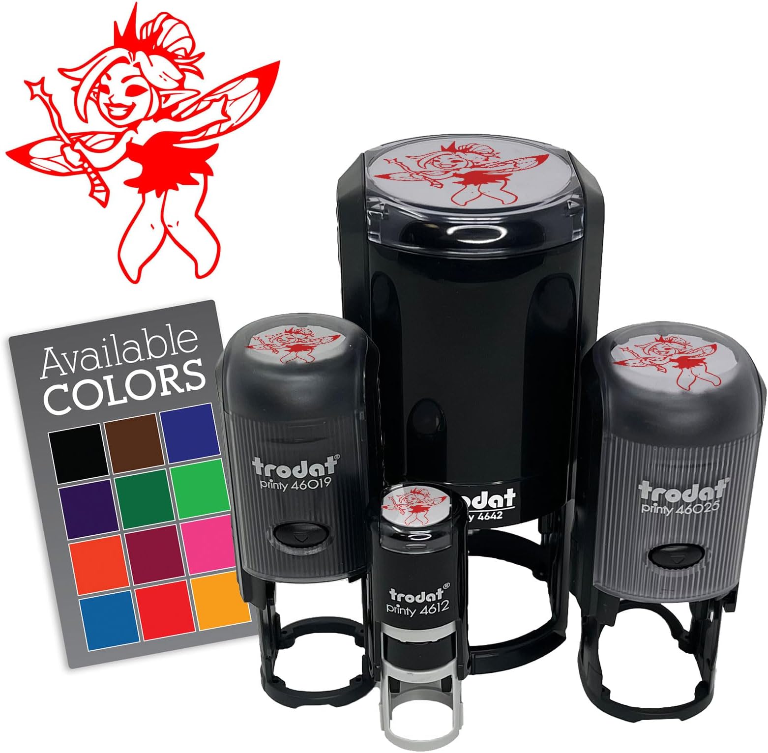 Mischievous Fairy Pixie Sprite FAE Self-Inking Rubber Stamp Ink Stamper for Stamping Crafting Planners - 1/2 Inch Mini - Dry Pad (No Ink)