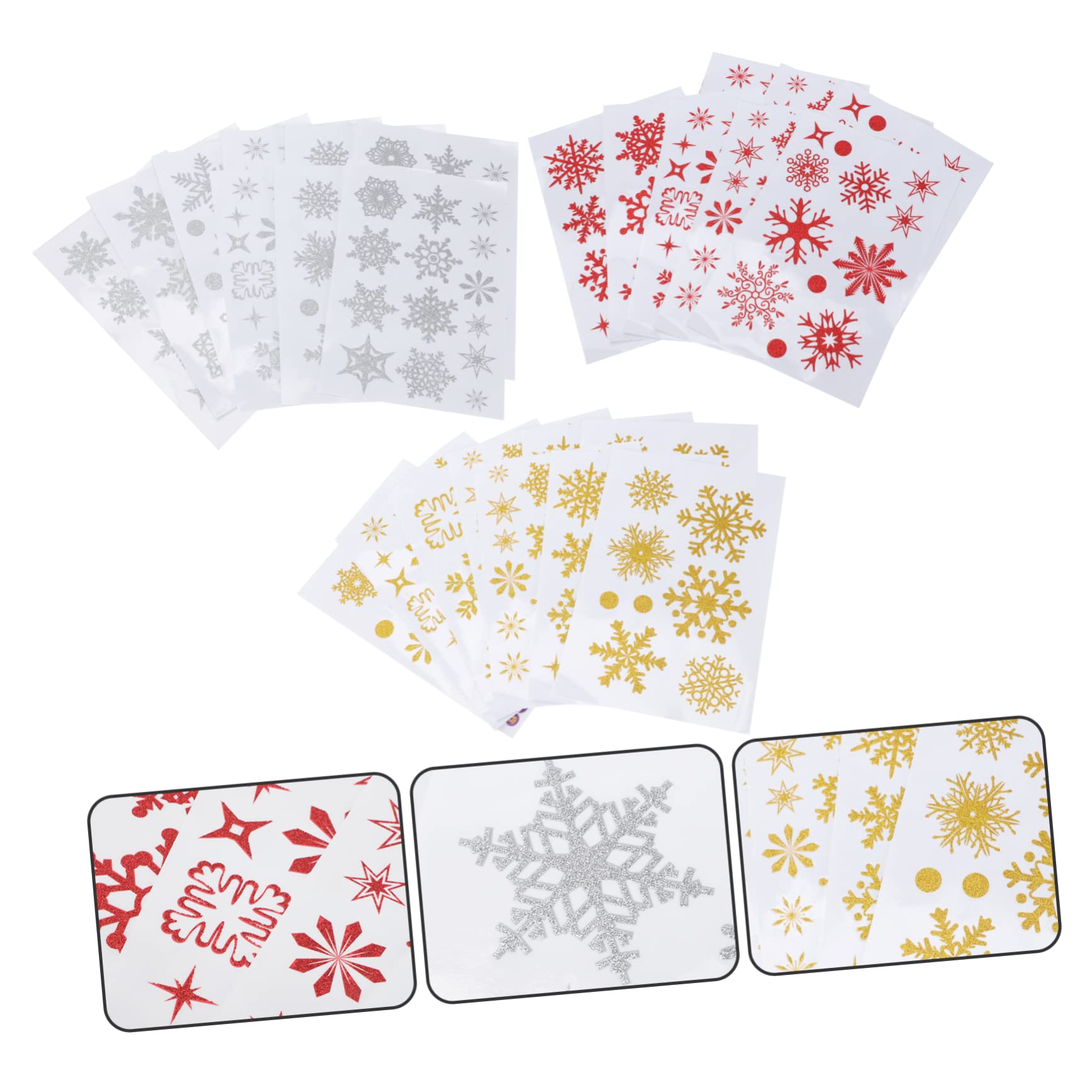 MAGICLULU 27stücke Schneeflocken Sticker Selbstklebend für Fenster und Türen Dekorativer Fensteraufkleber aus Hochwertigem für Weihnachtsdeko und Festdekoration