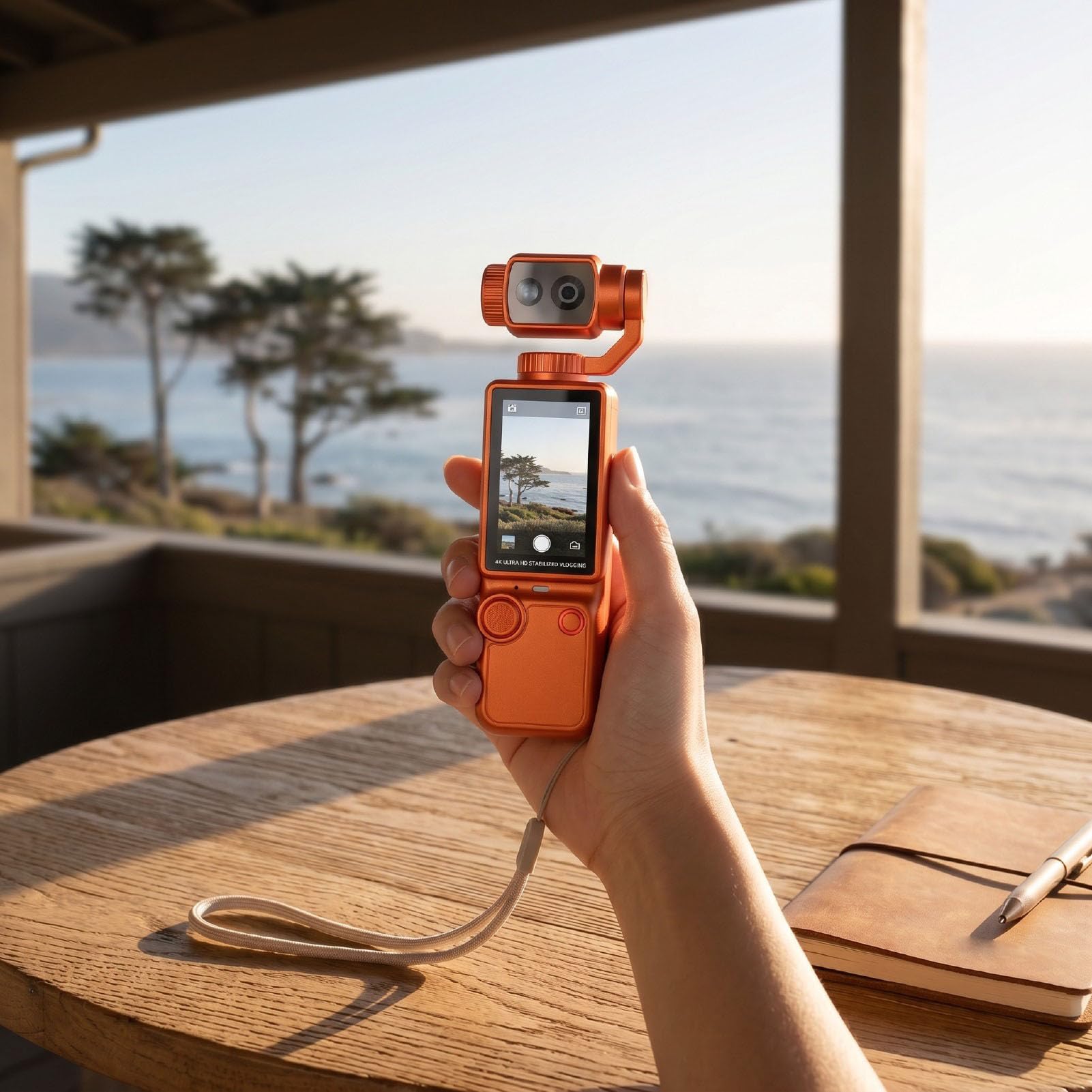 Videocamera Portatile, 4K Obiettivo Rotante 180°, Zoom 16x
