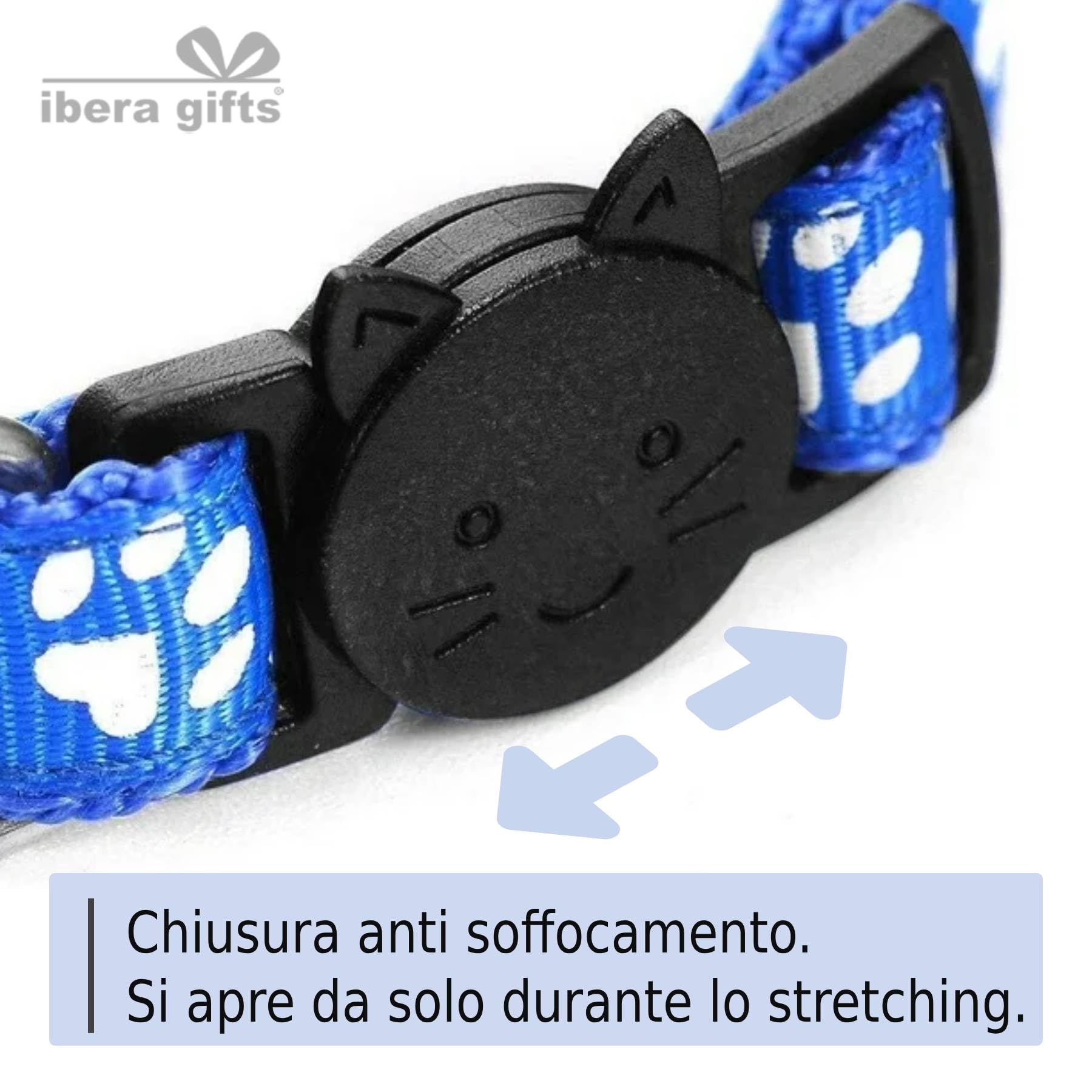 Collare Gatto Personalizzato Antistrangolamento e Riflettente, Regolabile, con Targhetta Incisa, Sicuro e Confortevole per Tutti i Gatti (Azzurro)