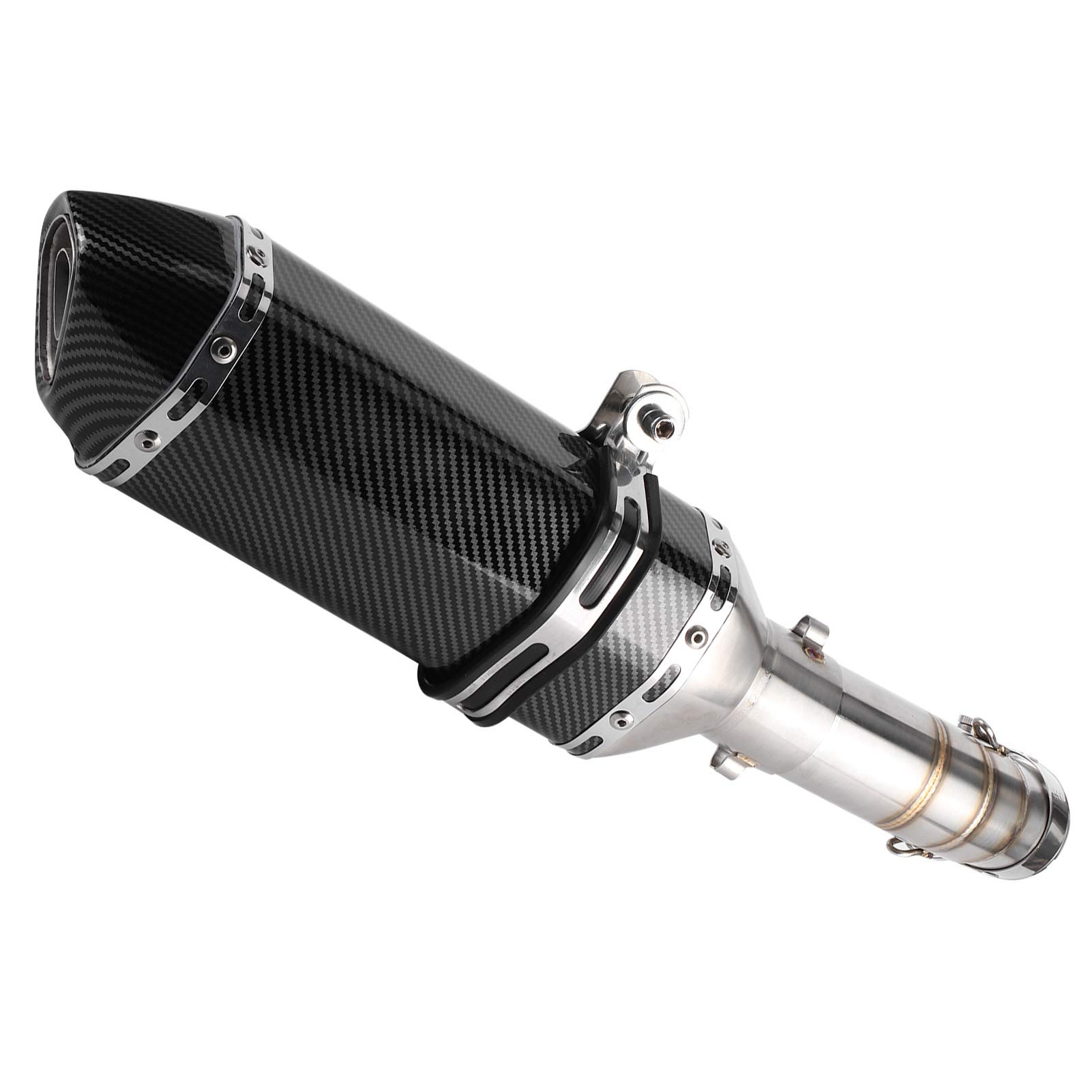 Yctze de escape Mid-Pipe + Silenciador deslizante estilo fibra de carbono con DB Killer Fit para 400 Z400 2018-2020