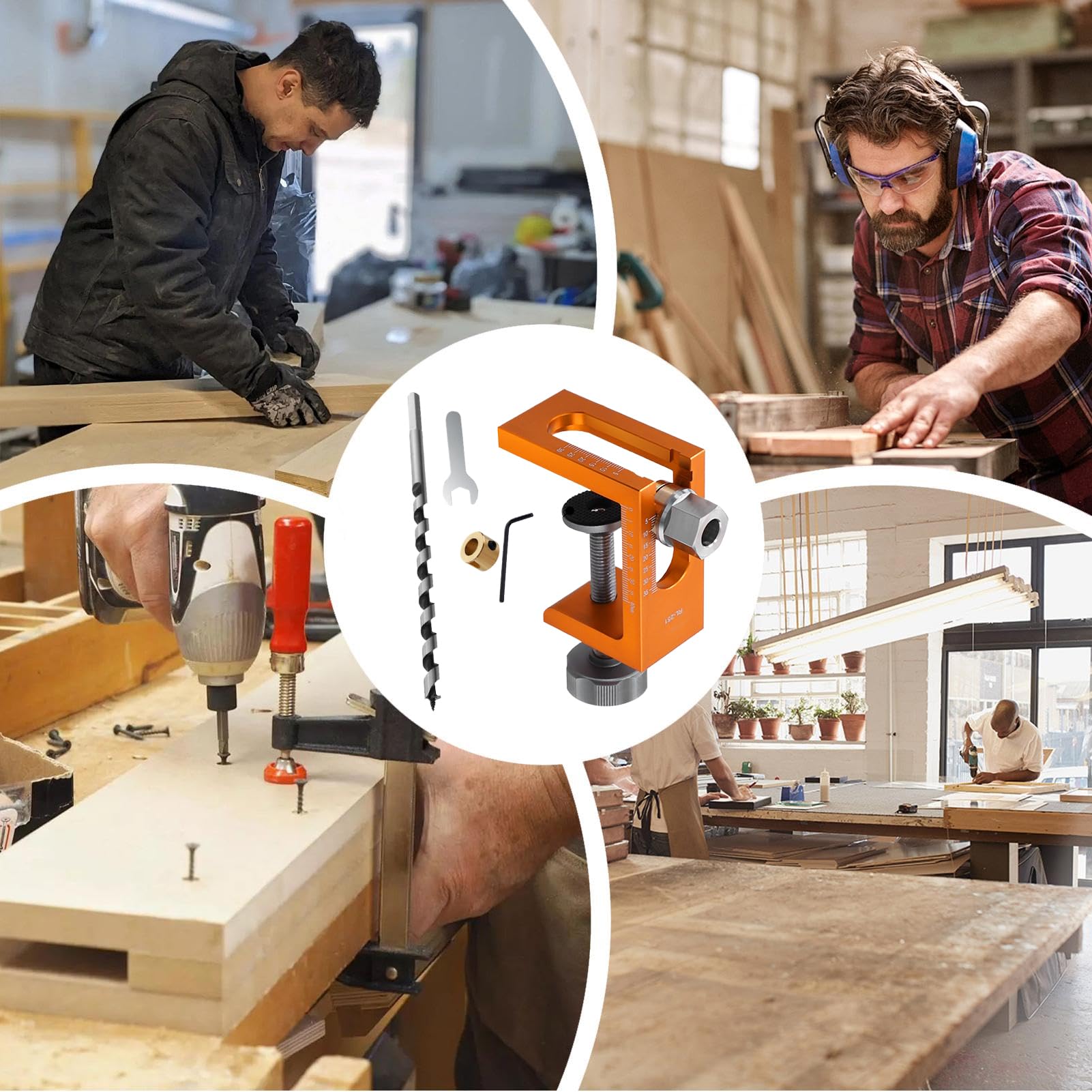 Rückpralllochöffner – verdeckte Halterung, 10 mm Vorrichtung, verstellbare Hardware-Installateur Schablone mit Tiefenanschlag für Kleiderschrank, Möbel, Schränke, Türen, Schränke, Schränke, Schubladen