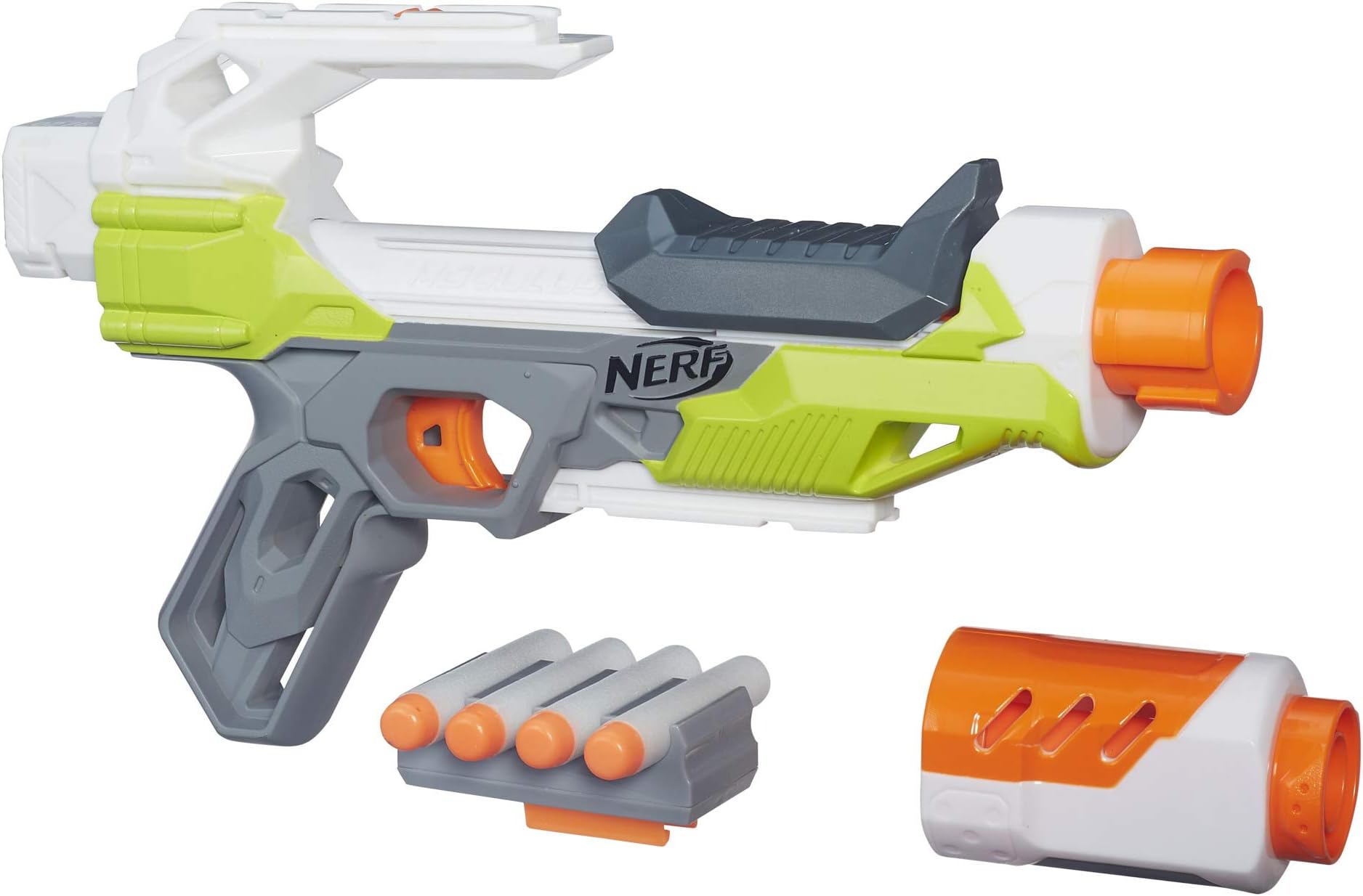 Nerf Modulus Ionfire Blaster|Customize With Included Barrel Extension And Dart Storage|Comes With 4 Official Nerf Modulus Elite Darts|For Kids Ages 8 And Up|Multicolor