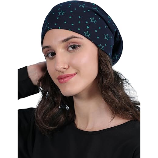 Mack Jonney Cotton Regular Fit Navy Women Beanie Cap(Pack of 1)-VIMAL635811 Free Size