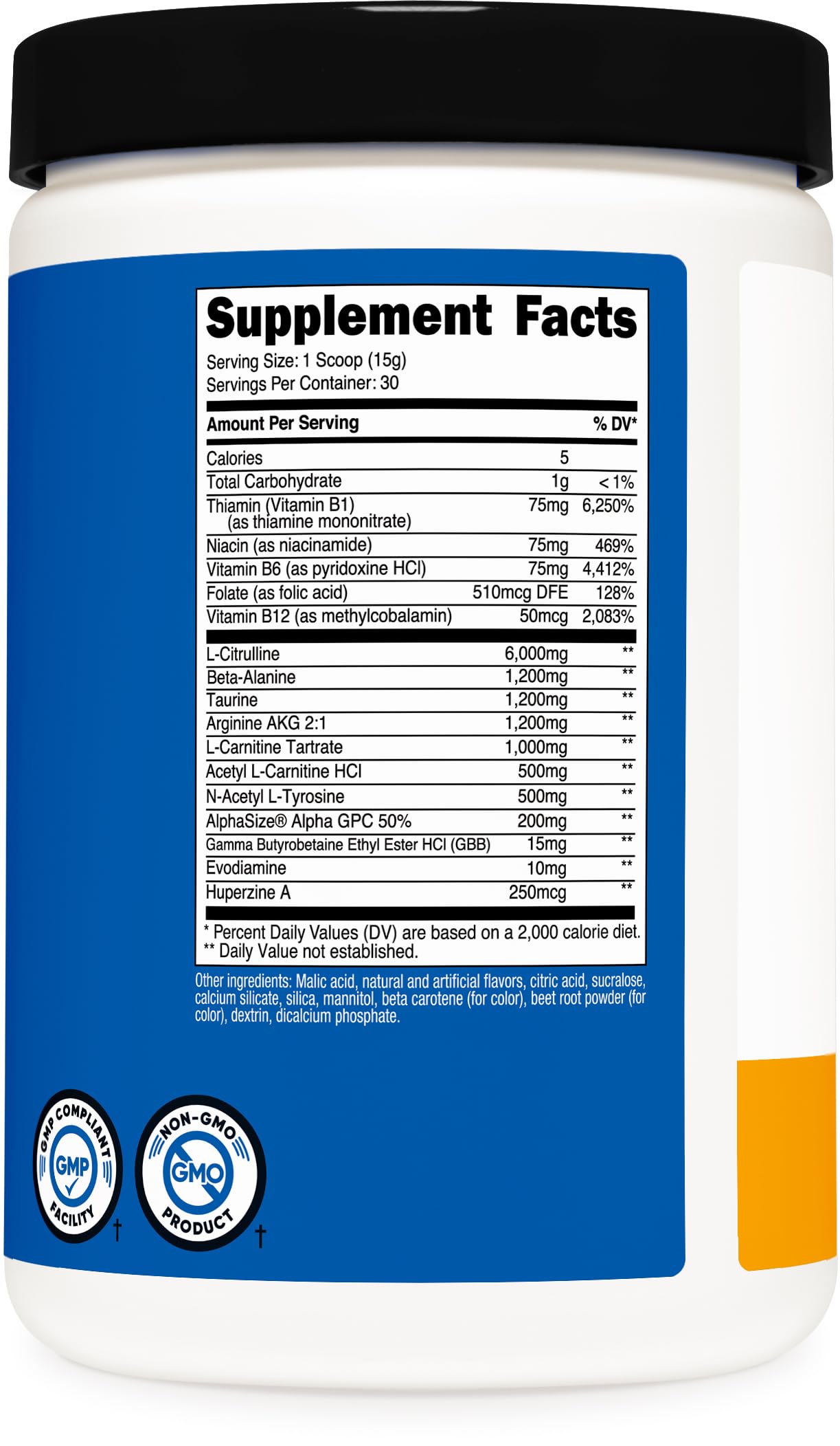 Nutricost Stim-Free Pre-Workout, 30 Servings (Peach Mango) - Non-GMO, Gluten Free