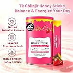 SHE-Lajit Honey Sticks for Women, Strawberry Honey sticks, Natural Energy & Vitality Booster with Shatavari & Saffron for Hormonal Balance, Focus & Stamina - 30