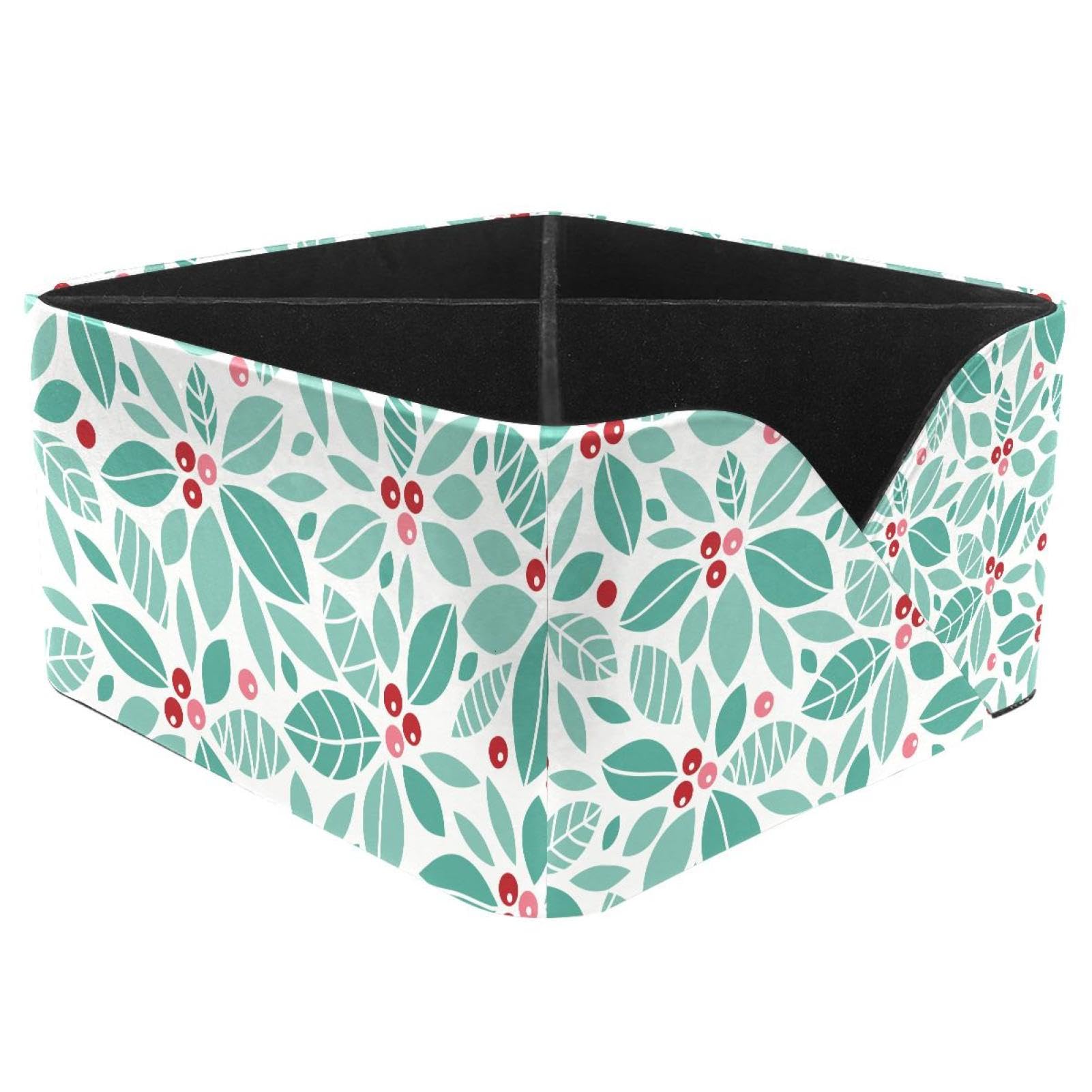 KengjuTesu Green Leaves Desktop Organizer Pen Holder, Rectangular Pencil Cup for Office, Study and Makeup Stations
