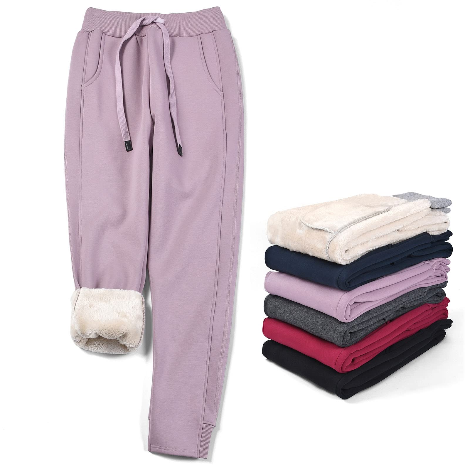 Spodnie do biegania damskie - spodnie sportowe damskie bawełniane, spodnie treningowe fitness wysoka talia, spodnie dresowe slim fit