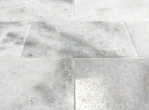 Suelo de pared de azulejos de mármol pulido blanco Carrara de 3 x 6 (8 piezas (1 cobertura SF))