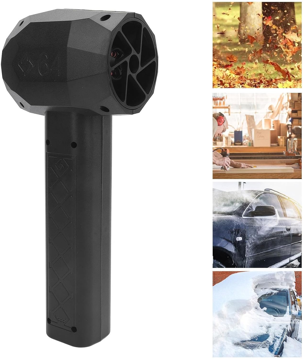 Luqeeg Jet Dry Blower, Portable 1100w Brushless Motor 3 Speed 140000PRM 1600g Thrust 16000mah Battery Cordless Leaf Blower for Cleansing Leaves Drying Cars Dispersing Snow