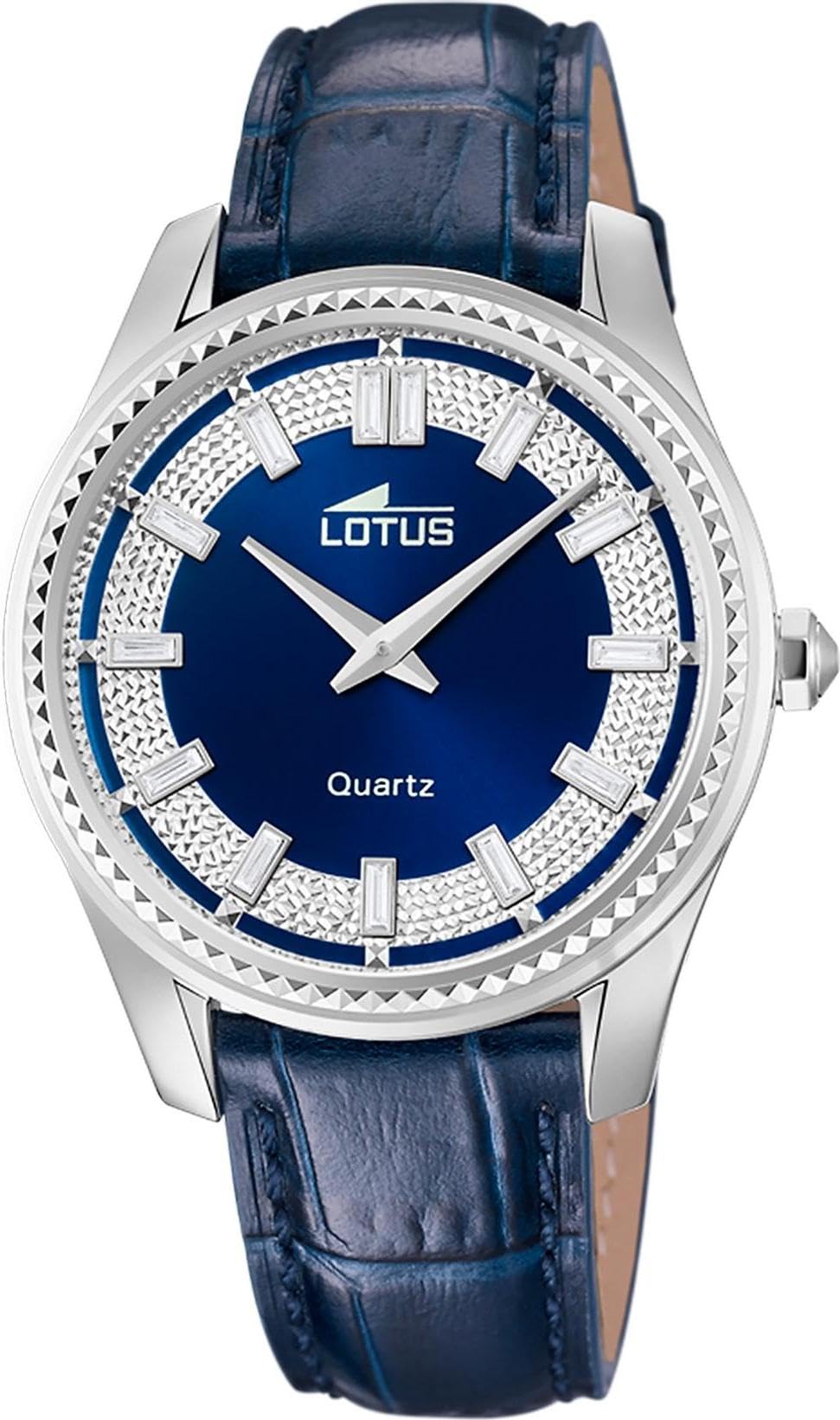 LOTUS Reloj Mujer Analógico de Cuero Azul