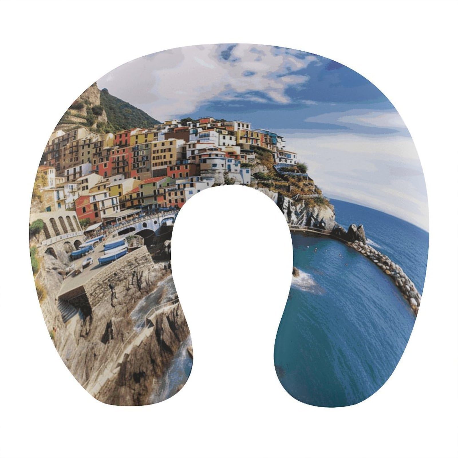 Btcowzrv Style Cinque Terre Scenery U Shaped Neck Pillow Travel Pillows
