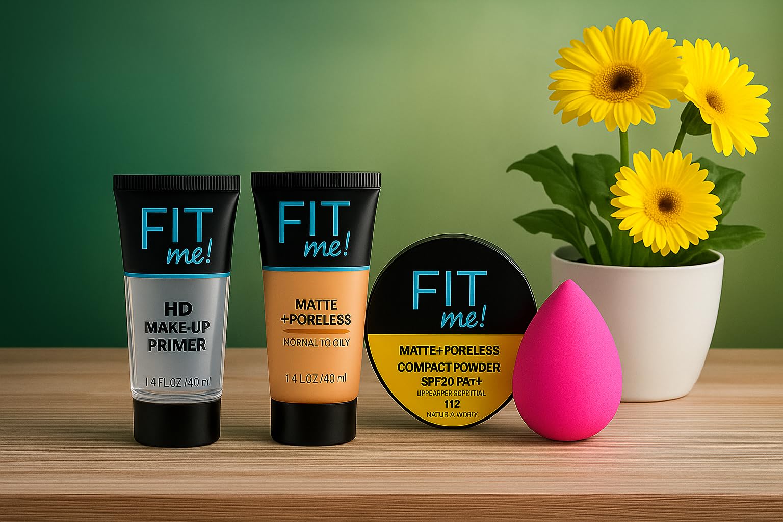 FIT Me 4-in-1 Makeup Base Kit – Primer, Foundation, Compact & Beauty Blender | Perfect Matte Finish, Daily Use-image-26