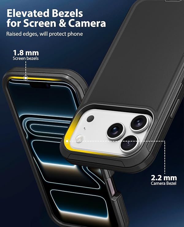 Jelanry for iPhone 17 Pro Max 5G Case Heavy Duty & Rugged Protection, Black by Jelanry - Used condition - Image 4