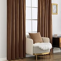 Vista 57 de MIULEE Cortinas de terciopelo de 63 pulgadas de largo, 2 paneles de cortinas opacas de lujo para dormitorio, sala de estar, cortinas de ventana