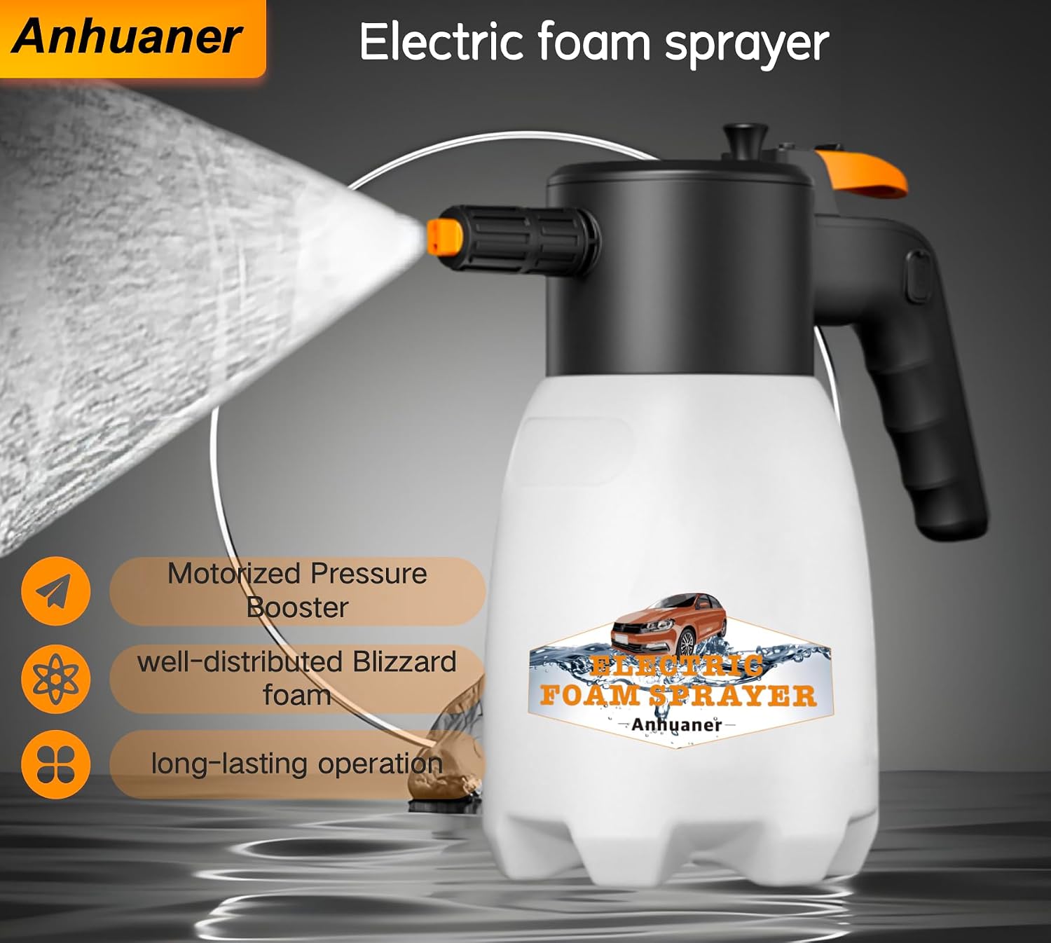 2025 New Upgrade Electric Foam Sprayer Car Wash, Pump Sprayer Battery Powered Rechargeable for Garden, Car pumpFoam Sprayer for Cleaning Detailing Handheld Spray Foam Gun