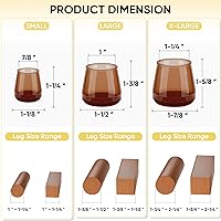 Vista 4 de BALEINE Paquete de 16 protectores de silicona para patas de silla, tapas protectoras de patas de taburete, tapas antideslizantes para patas de silla