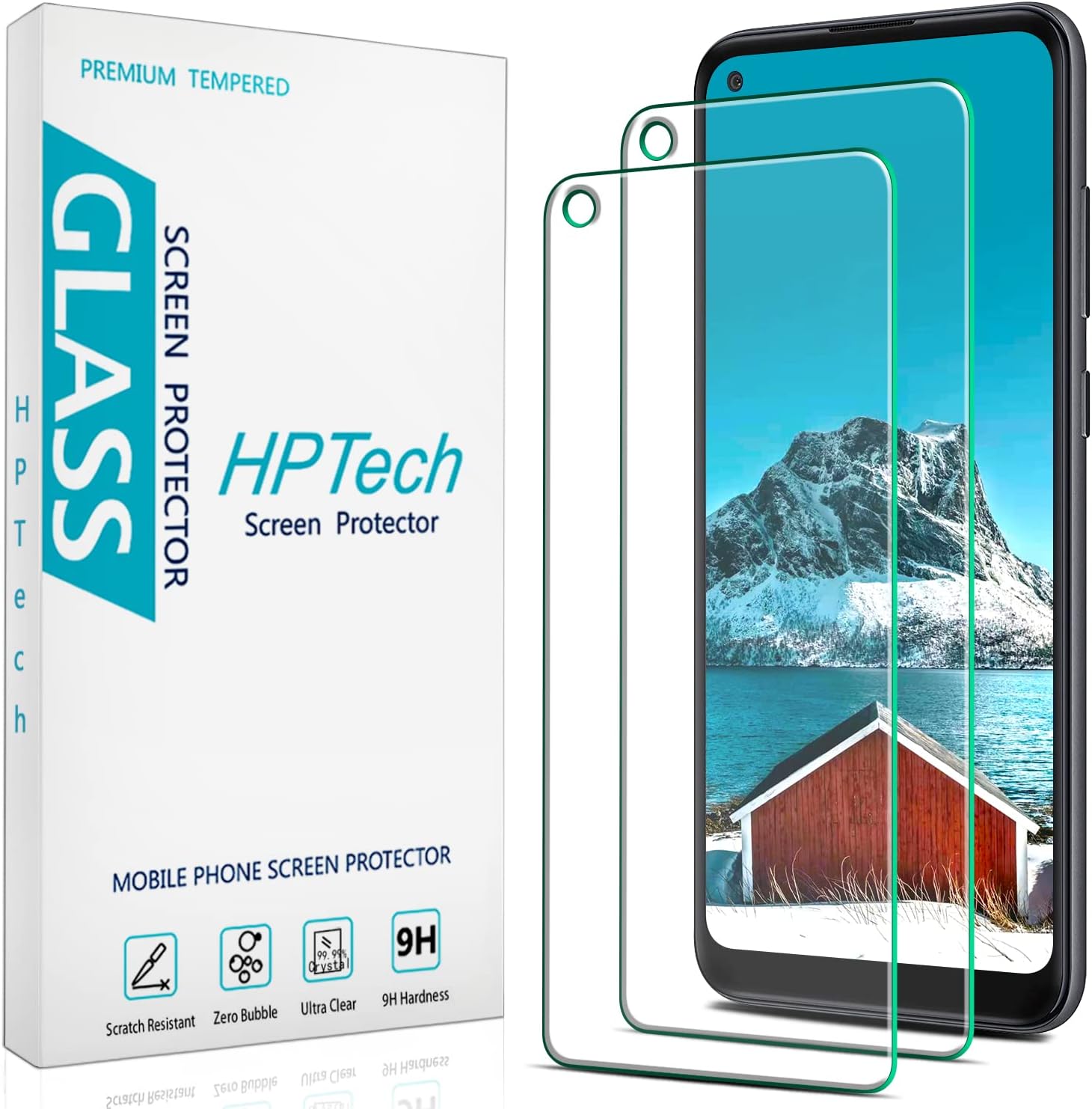 HPTech [2-Pack] Designed for Samsung Galaxy A11 Tempered Glass Screen Protector, Anti-Scratch, Bubble Free, Case Friendly