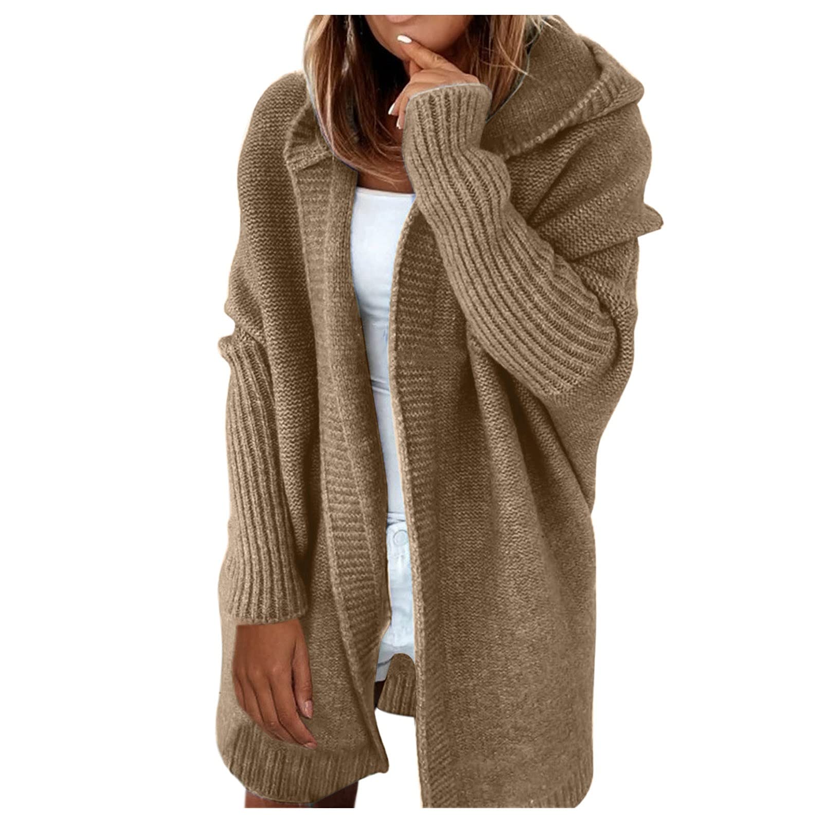 Générique Gilets Femme Cardigan Femme - Manteau d'hiver À Manches Chauve Souris À Manches Chauve Souris