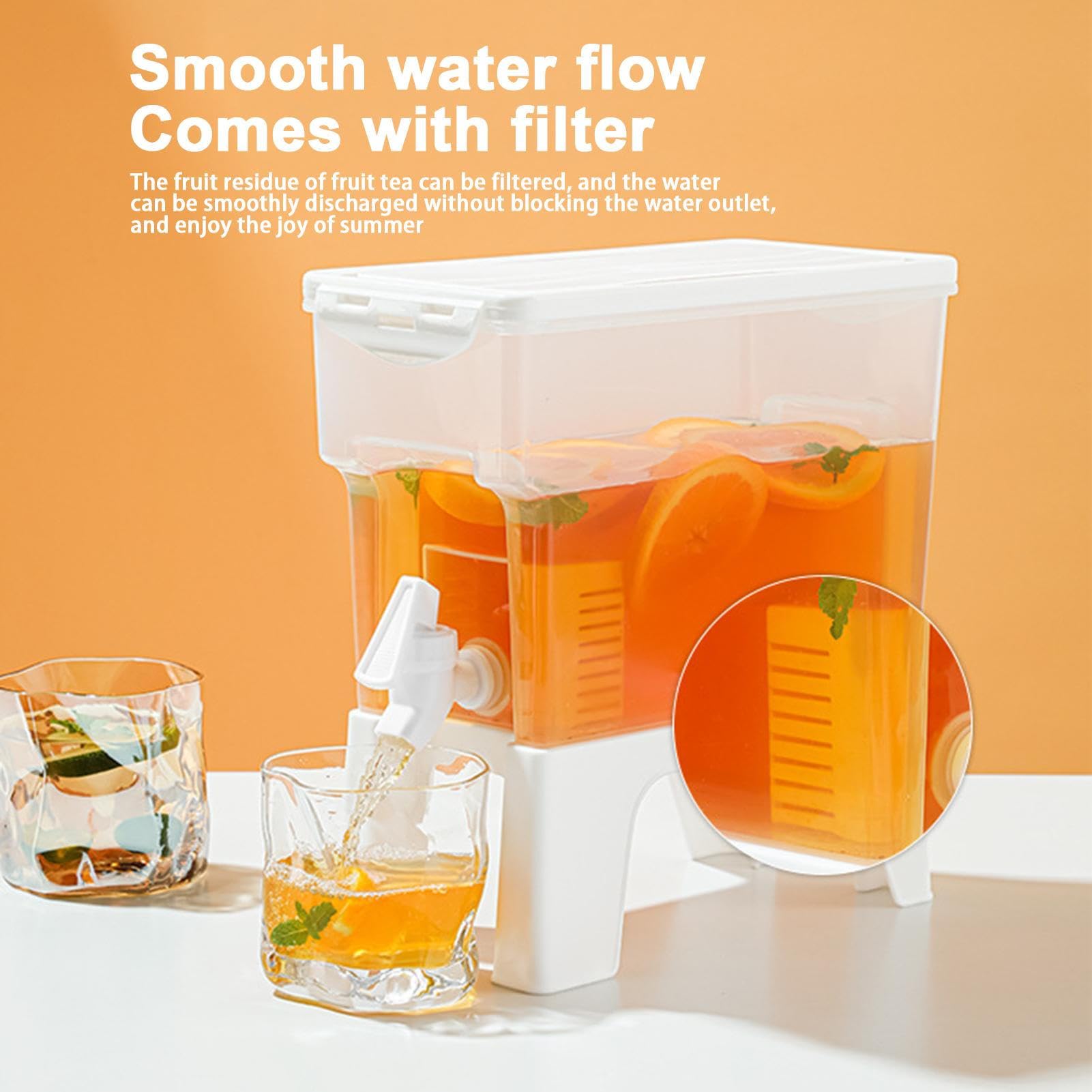 Distributeur De Boissons 3.5 L Avec Support Amovible, Bouteille En Plastique Réutilisable, Grande Carafe À Eau Pour Plages Camping