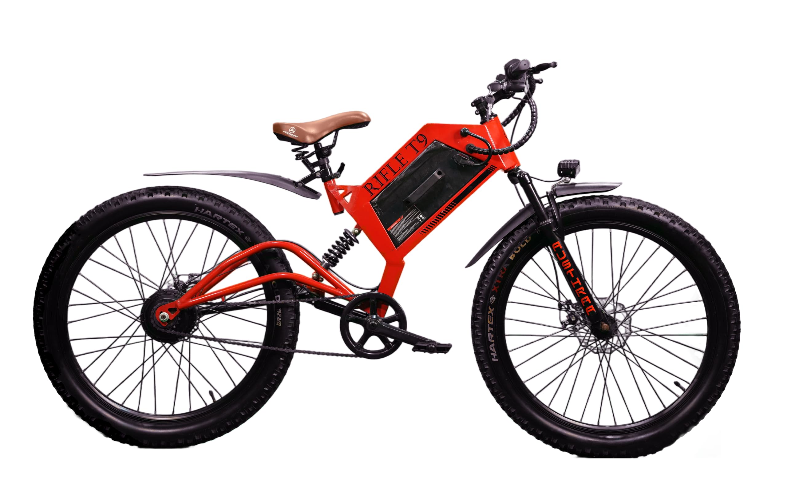 Austhraamotors Rifle T9 Electric Cycle with Dual Suspension, Range 70km, 13ah Li-Ion Removable Battery, 26" Wheel Size, Single Speed Electric Cycle | Ideal for 15+ Years,Frame Size:17 inch, Red (B0BWF9WWNH) Amazon Price History, Amazon Price Tracker