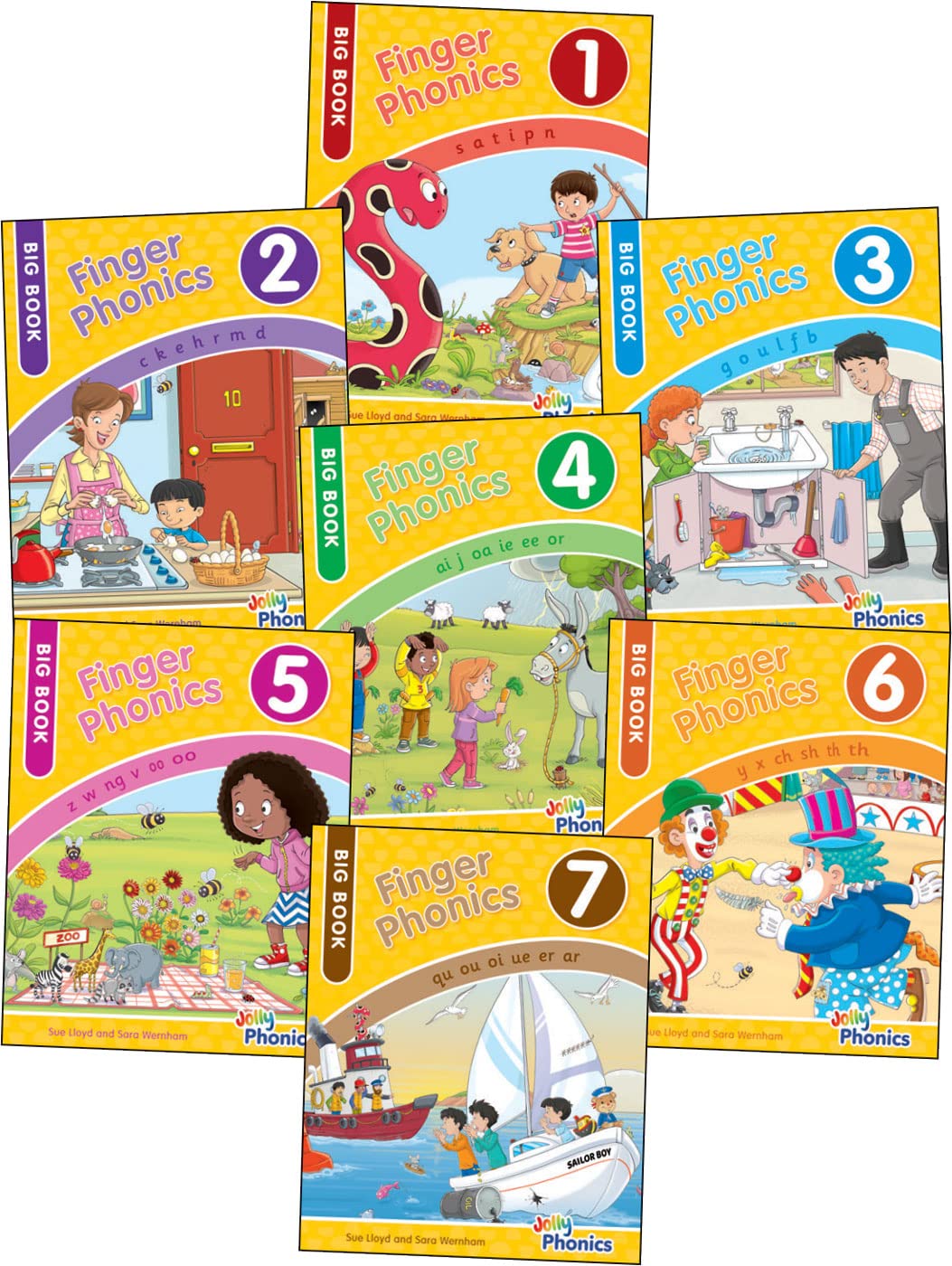 Finger Phonics Big Books 1-7 : in Precursive Letters (British English edition)