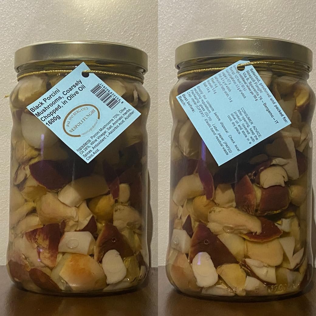 Boletus cabeza negra cortados en aceite de oliva 1,6 kg a granel – formato grande para compartir, ideales para aperitivos, tapas y regalo gastronómico