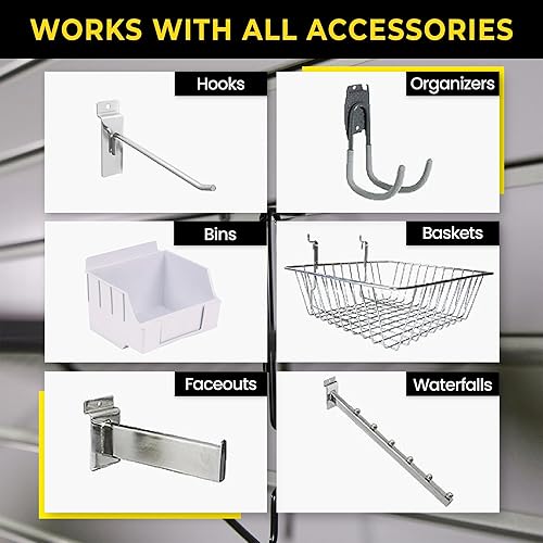 Miniatura 6 de Sistema de almacenamiento de PVC resistente de 8 x 4 pulgadas (con tapas y tornillos) - Paneles de pared de listones modulares para organización de