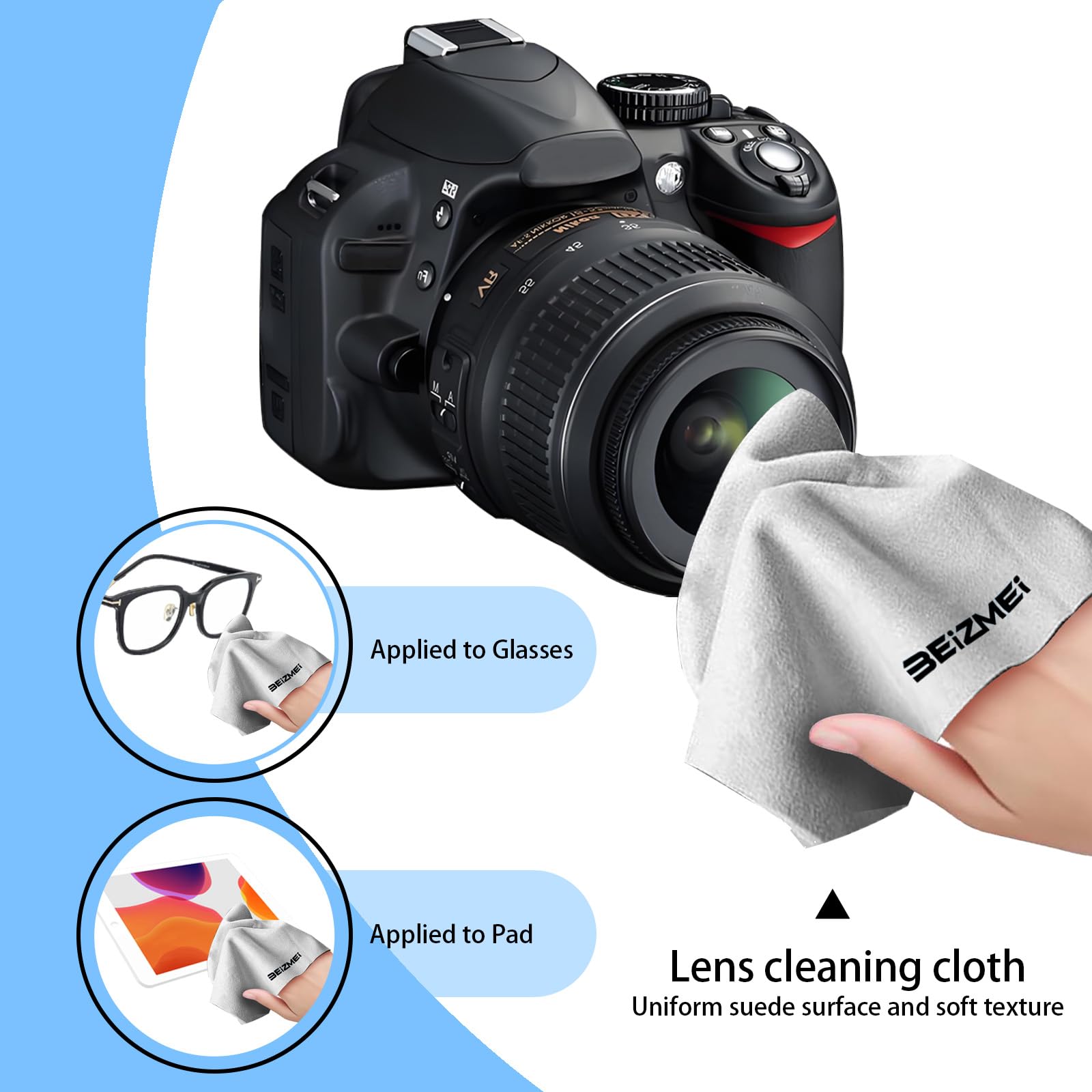 49 mm Accessori per obiettivi della fotocamera (2° generazione), copriobiettivo (regolabile su entrambi i lati), adatto per tutti gli obiettivi filettati da 49 mm con panno di pulizia (New 2nd