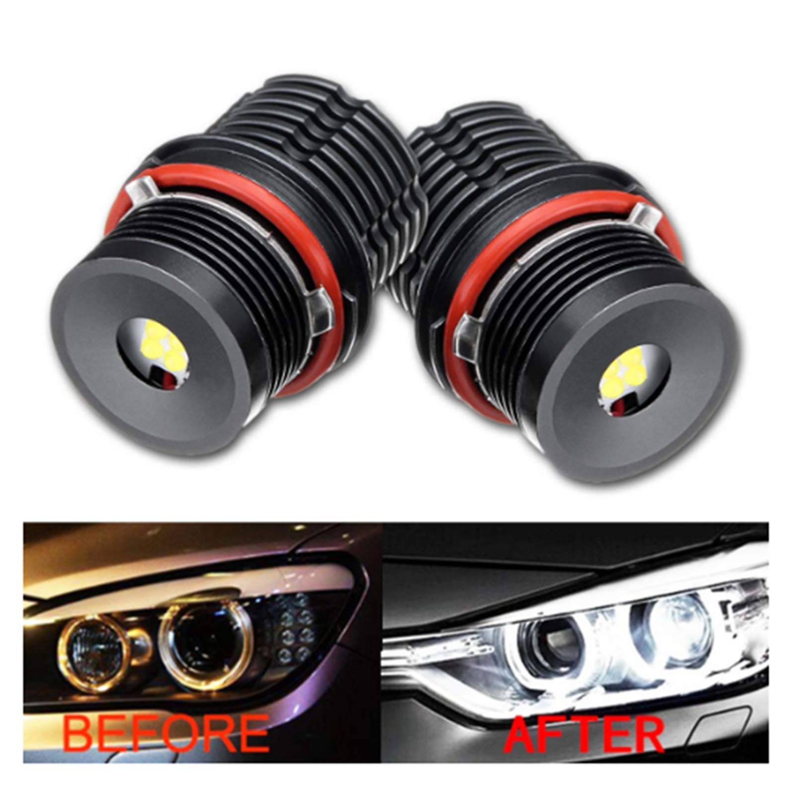 Blanc haute puissance 6500 K 40 W/pcs LED Angel Eyes Halo anneau marqueur ampoule de remplacement pour BMW E39 E53 E60 E63