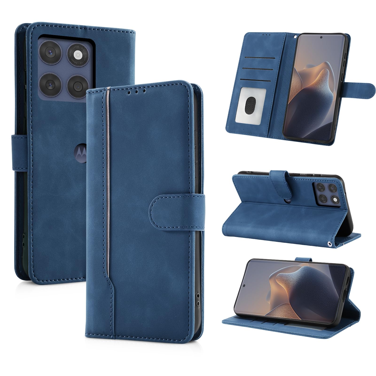 Custodia A Libro Per Motorola Edge 60 Fusion/Pro - Cover Portafoglio Magnetica In Pelle Con Supporto, Viola