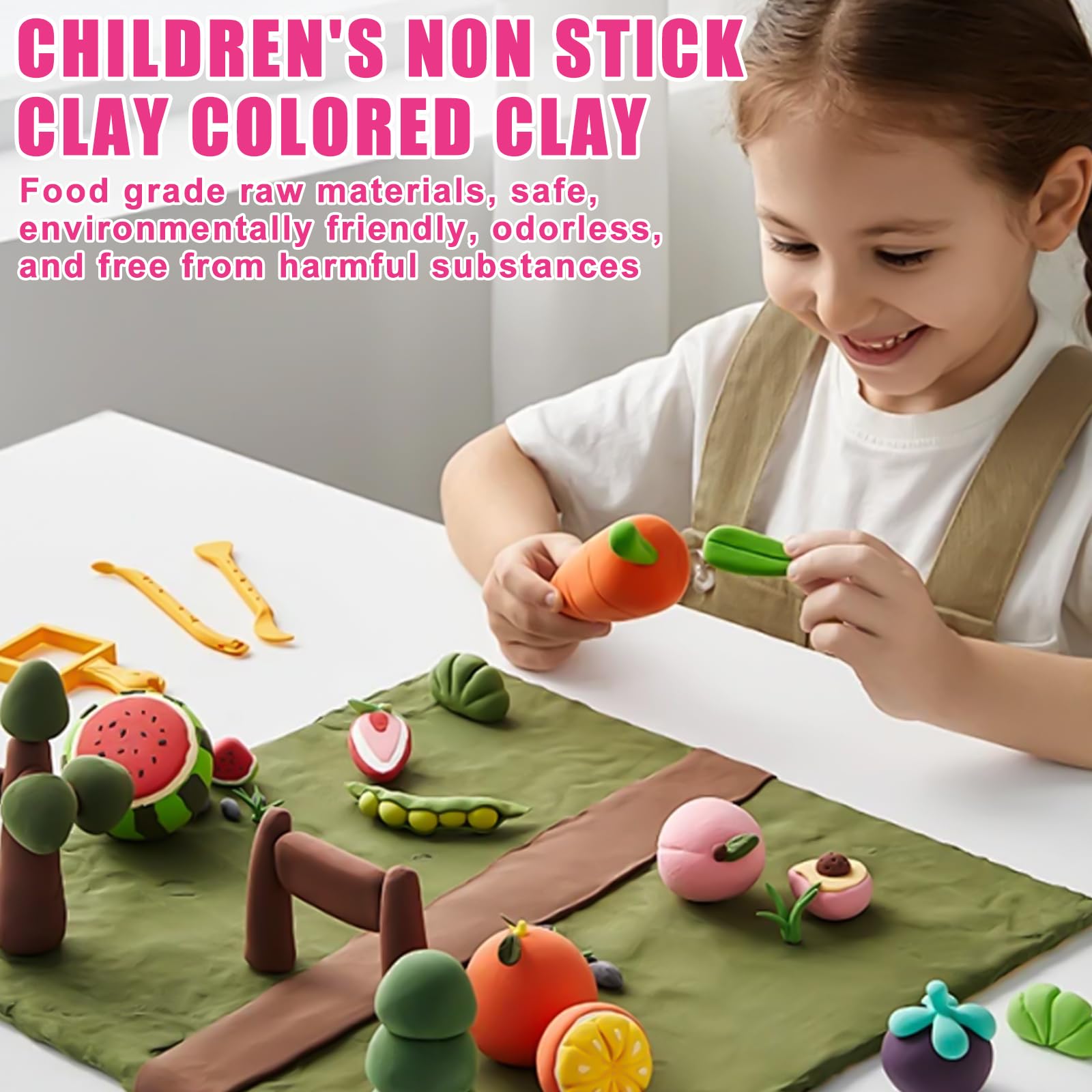 Pâte à Modeler Air Dry 60 Couleurs - Kit Créatif Enfants Avec Outils Et Accessoires